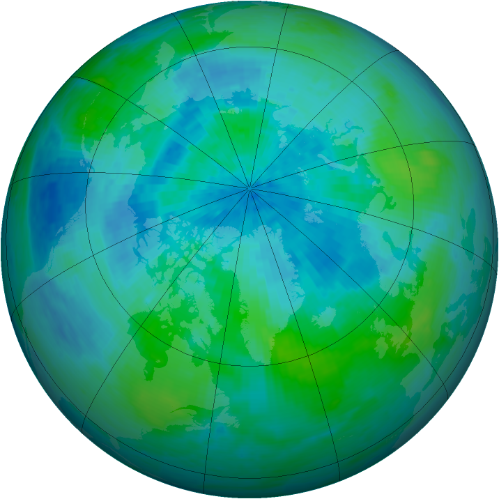 Arctic ozone map for 11 September 1993